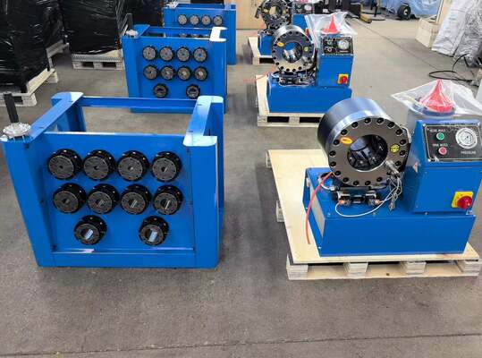 2 Inch Crimping Range Up To 64mm 2.5 Inch Crimping Range Hydraulic Hose Crimping Machine Botton Control Systerm With Fast Change Mould Tool And Rack And 10 Interchangeable Dies