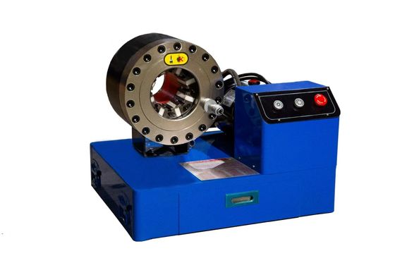 Хорошая цена. 12V/24V 10 Dies 2-дюймовый синий цвет Ручной оплеточный шланг Обжимной станок Аккумуляторный гидравлический обжимной станок для шлангов 6-51 мм онлайн