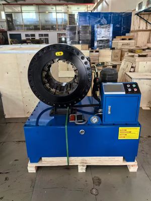 4-дюймовая машина для обжима гидравлических резиновых шлангов с 16 матрицами, системой управления ПЛК / ЧПУ / кнопкой синего цвета, размер от 6 до 102 мм, размер 850*530*980 мм