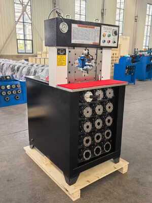 Хорошая цена. Машина для обжима гидравлических шлангов с кнопочным управлением, диапазоном обжима 6-76 мм и максимальным раскрытием 165 мм онлайн